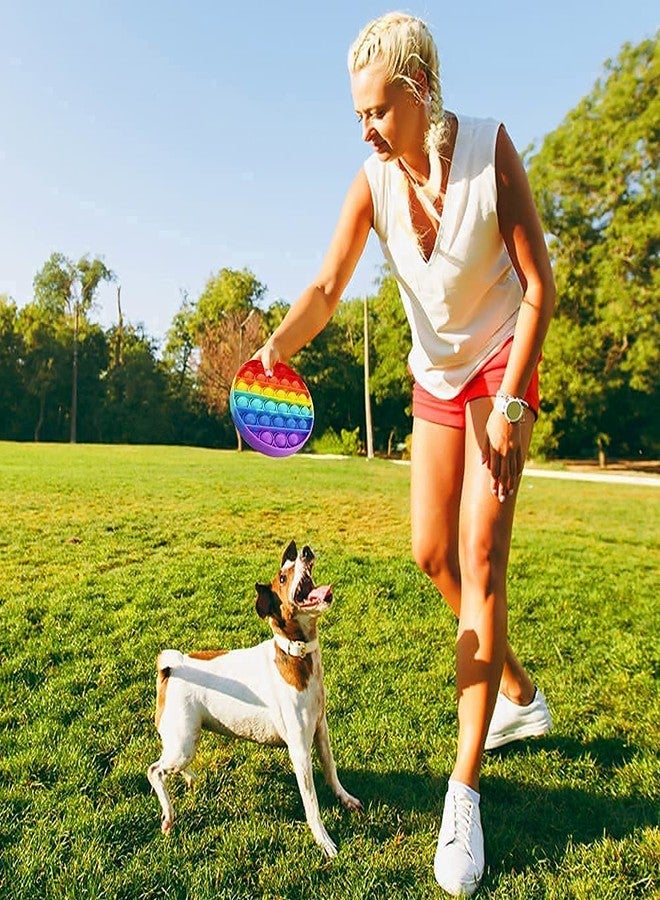 VikriDA Rainbow Fidget Popping Sounds Toy, BPA Free Silicone, Sensory Toy for Kids - Pack of 4 (Heart, Circle, Octagon and Square) - Image 5